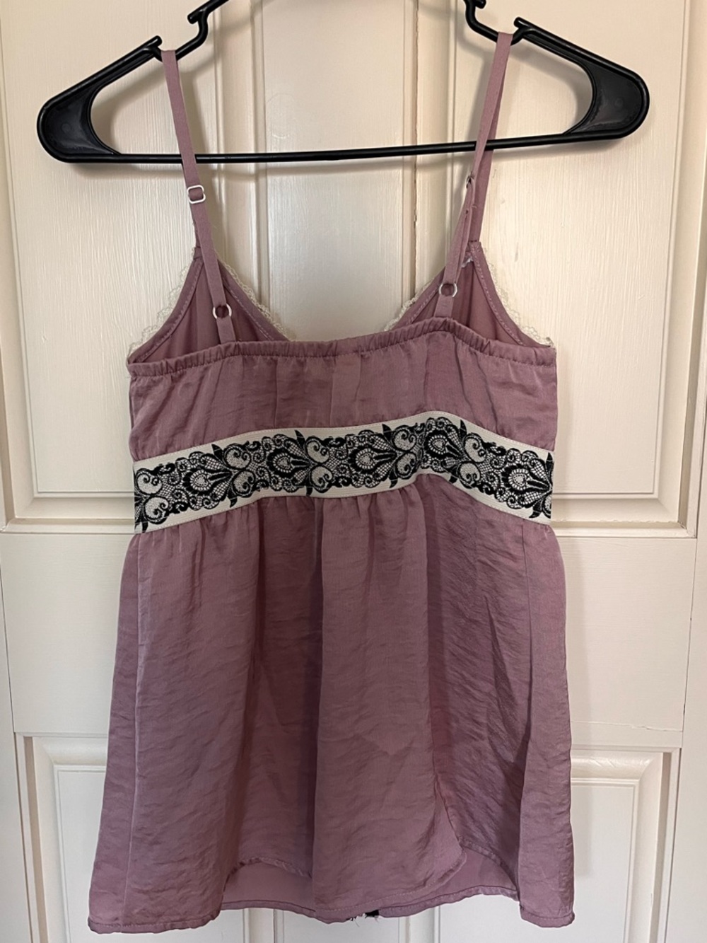 Xhilaration Mauve Satin Lace-Trim Slip with Embroidered Waist - Picture 4 of 8